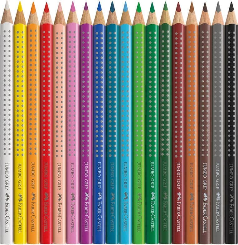 Faber Castell Jumbo Grib farveblyanter akvarel trekantede 12 stk - Billede 3