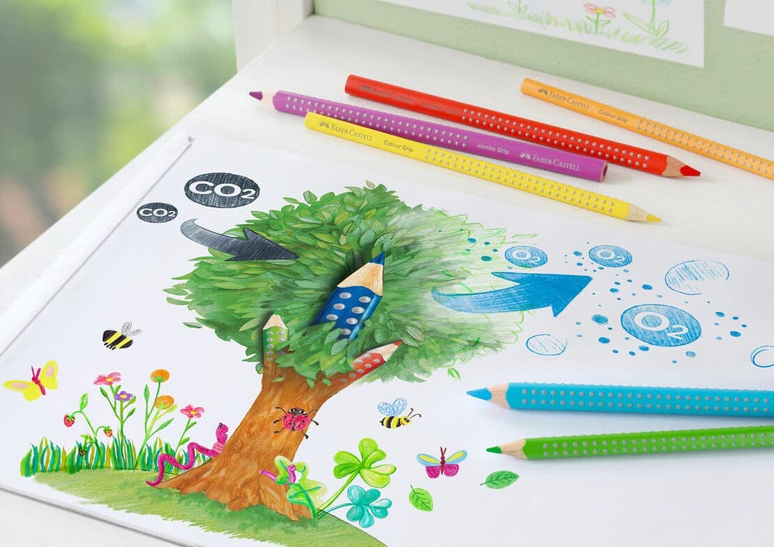 Faber Castell Jumbo Grib farveblyanter akvarel trekantede 12 stk - Billede 4