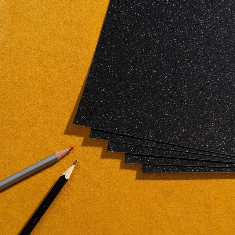 Glitter karton sort 30 cm x 30 cm 300g/m2 1ark - Billede 3