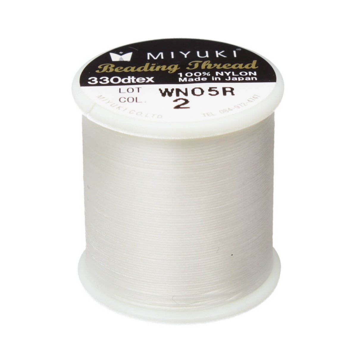 Miyuki perletråd hvid 0.2mm x 50m - Billede 2