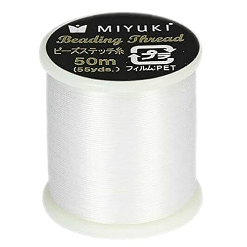 Miyuki perletråd hvid 0.2mm x 50m - Billede 3