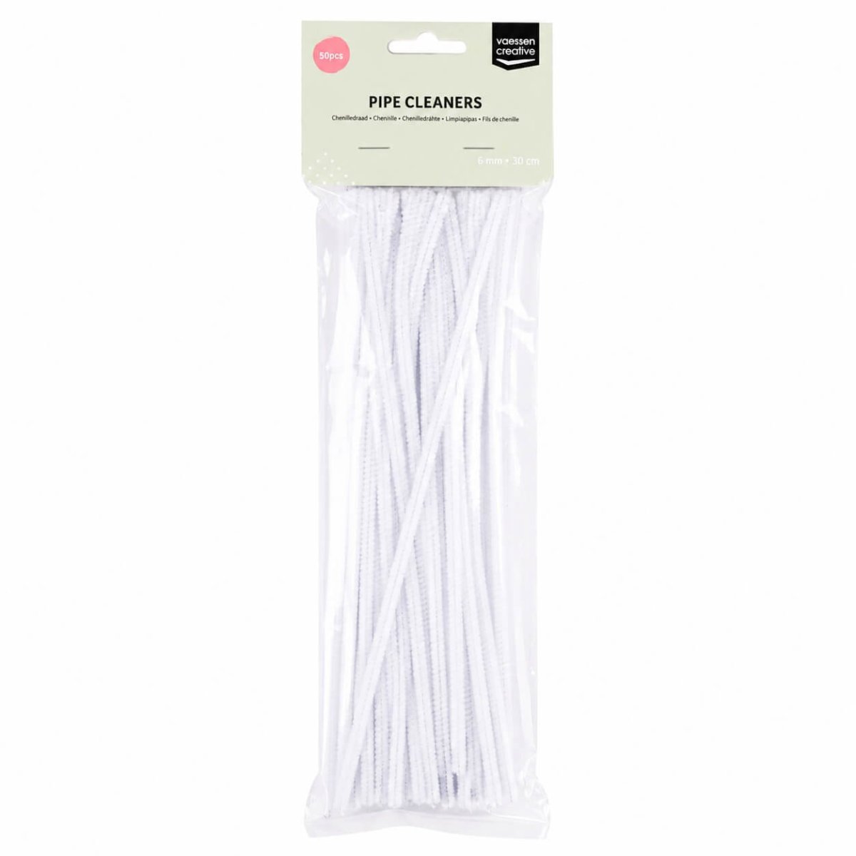 Chenille Piberenser Hvide 6 mm 30 cm 50 stk – Perfekte til Kreative Hobbyprojekter, Dekorationer og DIY