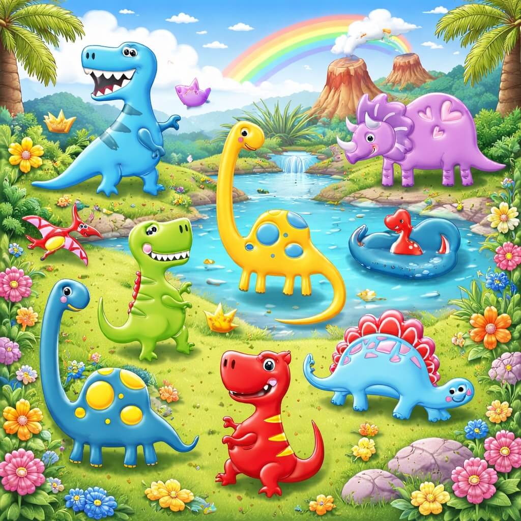 Stickers med dinosaurer til børn – kreative klistermærker & 3D stickers - Billede 4