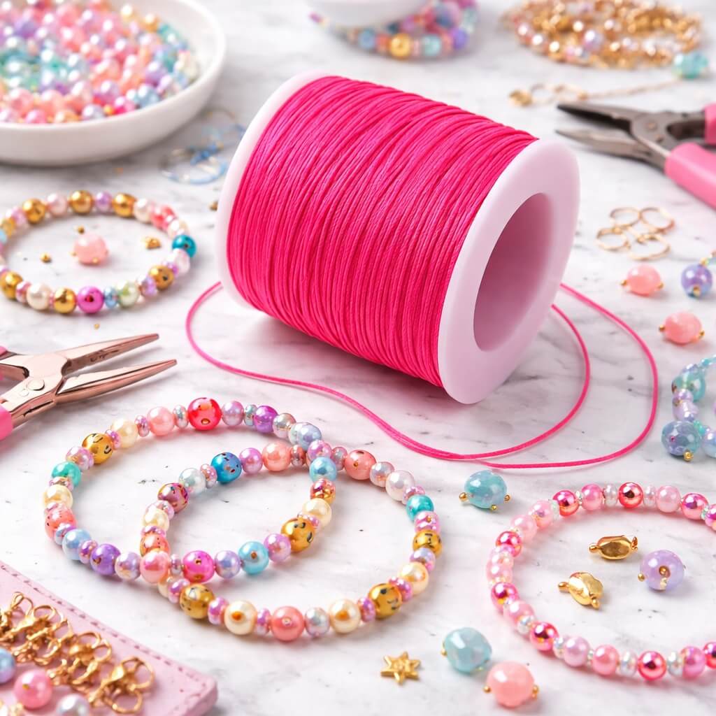 Elastiksnor pink 1,2mm 25 meter - Billede 4