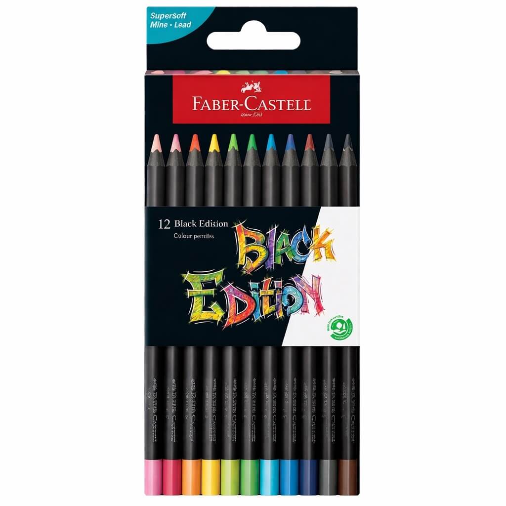 Farveblyanter Faber-Castell Black Edition – Trekantede farver, 12 stk - Billede 4