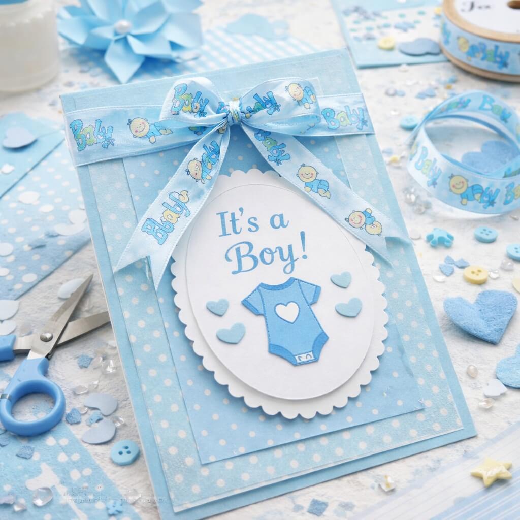 Bånd med baby tekst og motiver – Lyseblå 15 mm x 20 m - Billede 4
