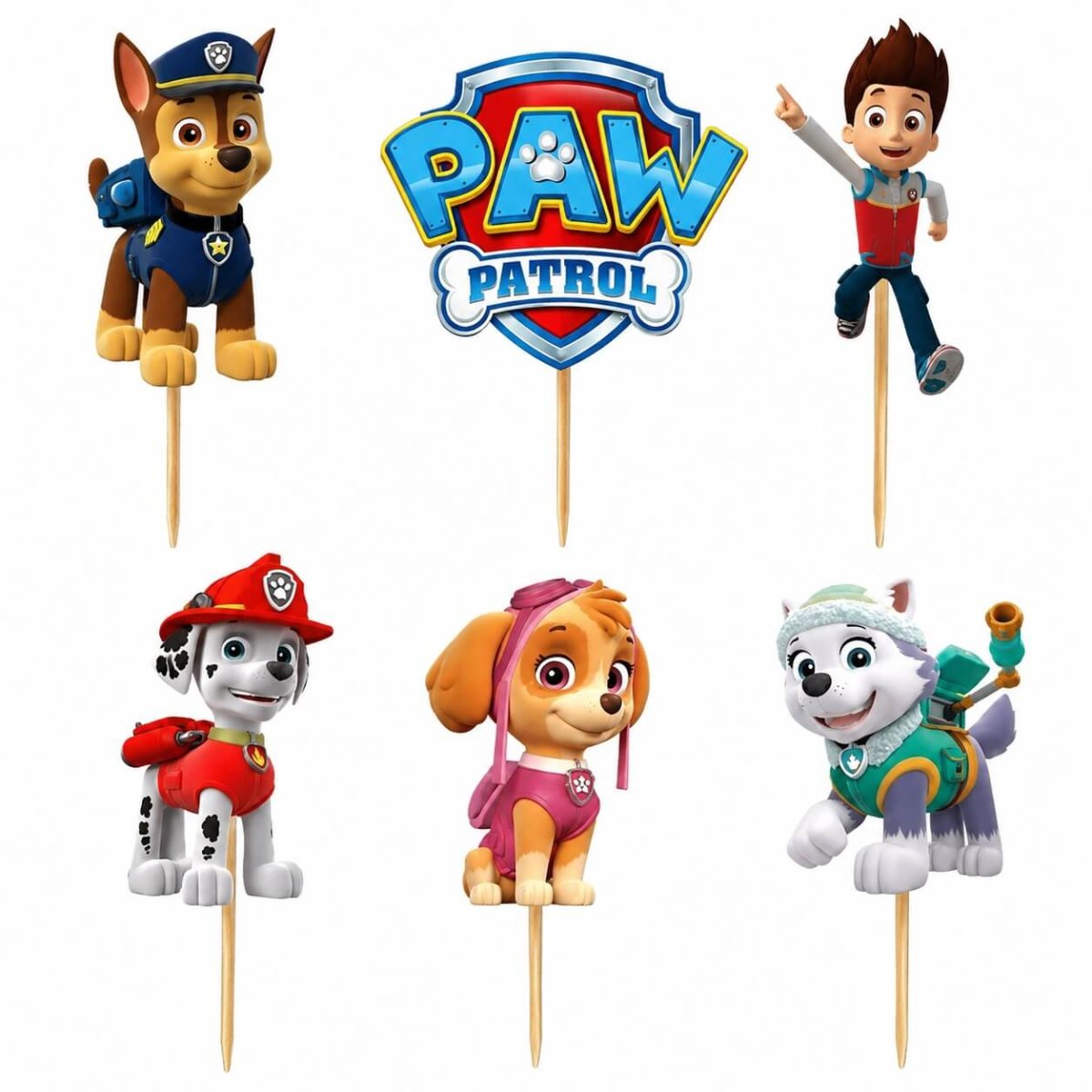 Paw Patrol kagepynt 24 stk – Perfekt kagepynt til Paw Patrol børnefødselsdag - Billede 2