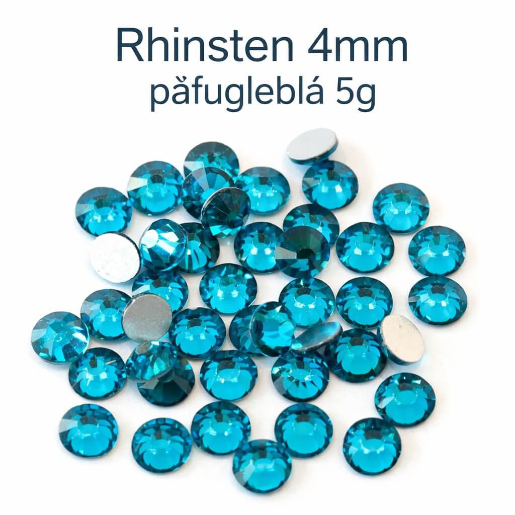 Rhinsten 4 mm – Påfugle Blå – 5g